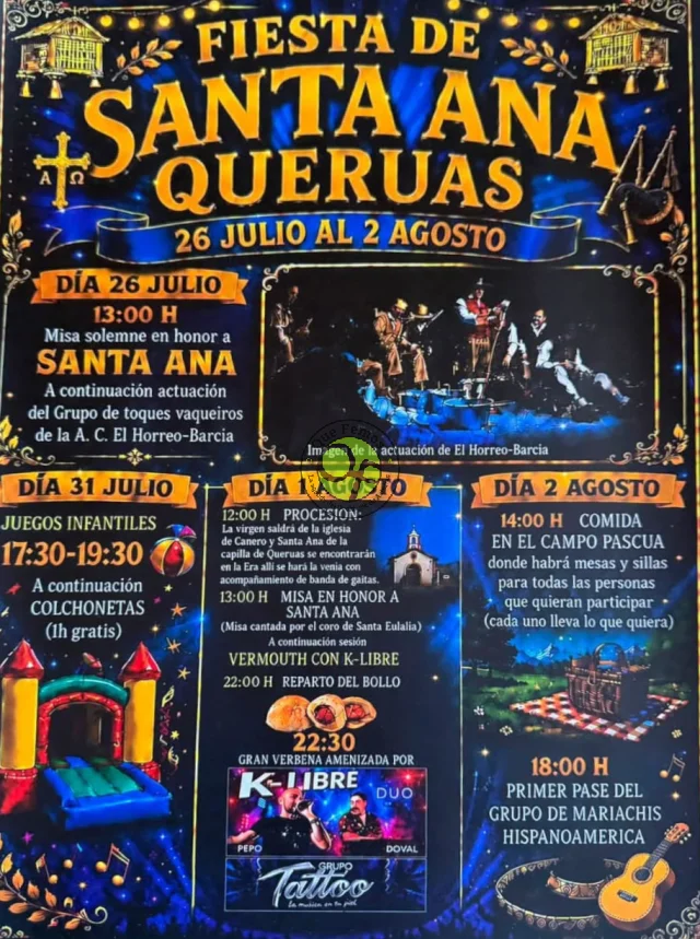Fiestas de Santa Ana 2026 en Querúas
