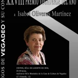 El próximo jueves se entrega el XXVIII Premio Vegadense del Año a Isabel Oliveros Martínez