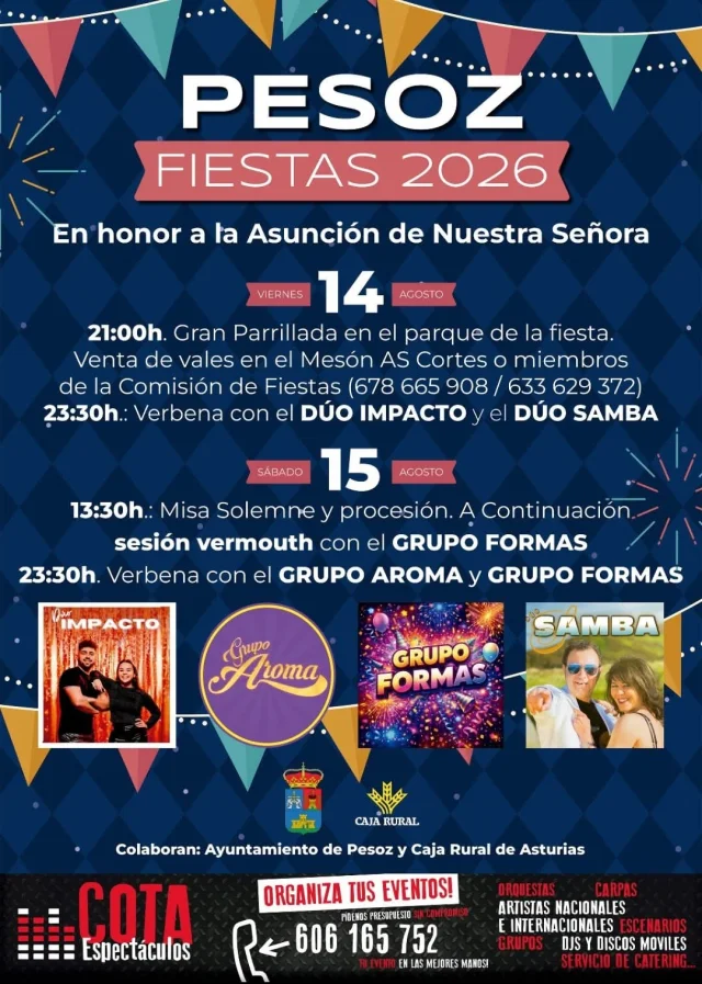 Fiestas de la Asunción 2026 en Pesoz