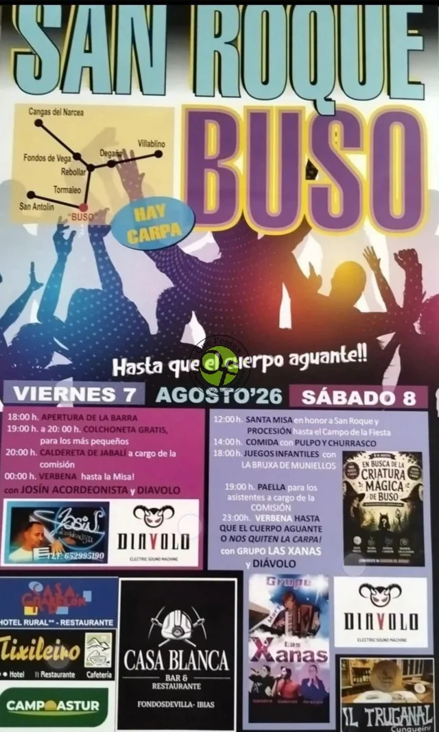 Fiestas de San Roque 2026 en Buso