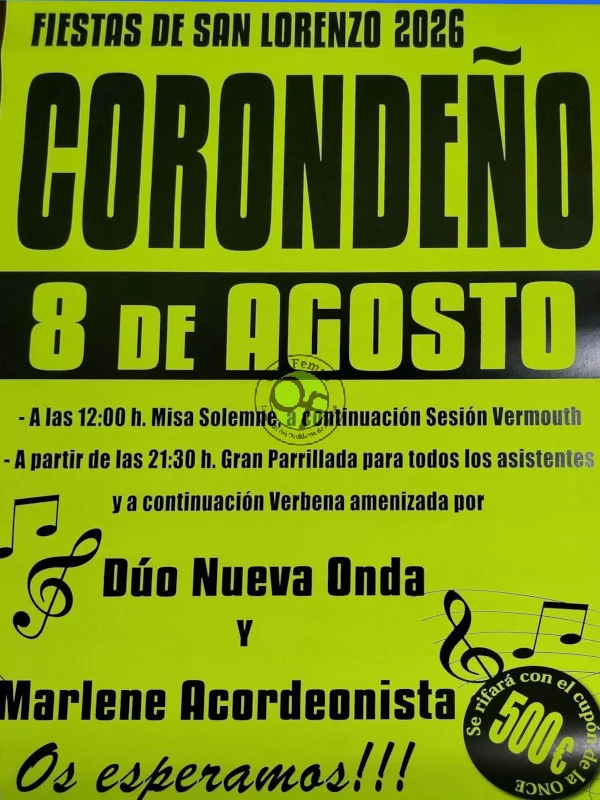 Fiestas de San Lorenzo 2026 en Corondeño