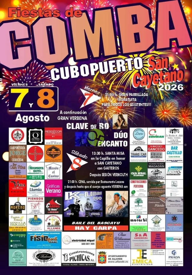 Fiestas de San Cayetano 2026 en Comba
