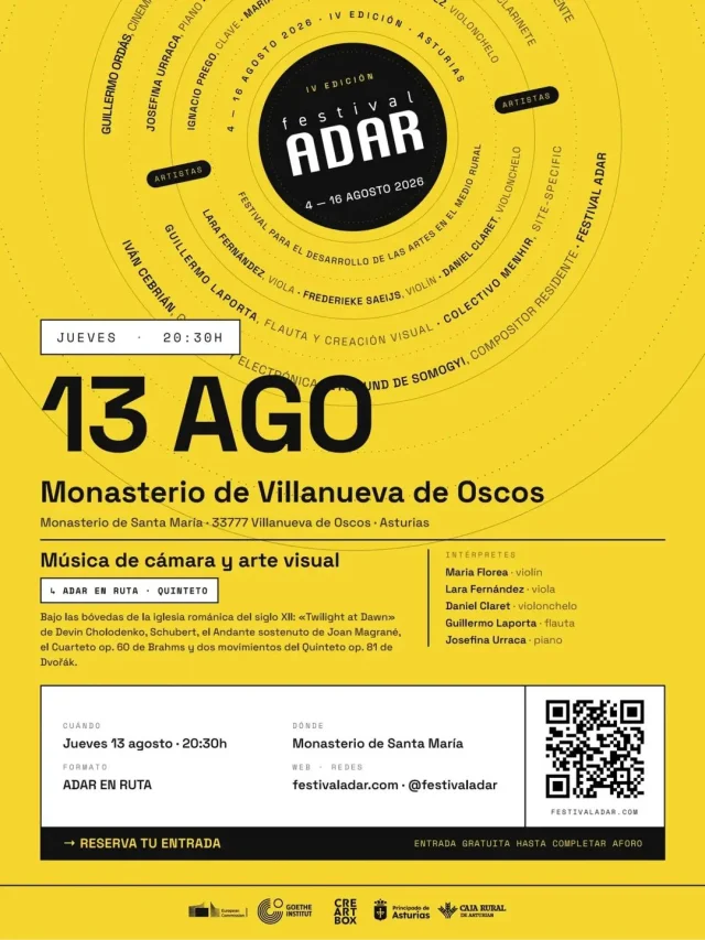 Regresa el Festival ADAR a la iglesia del Monasterio de Villanueva de Oscos