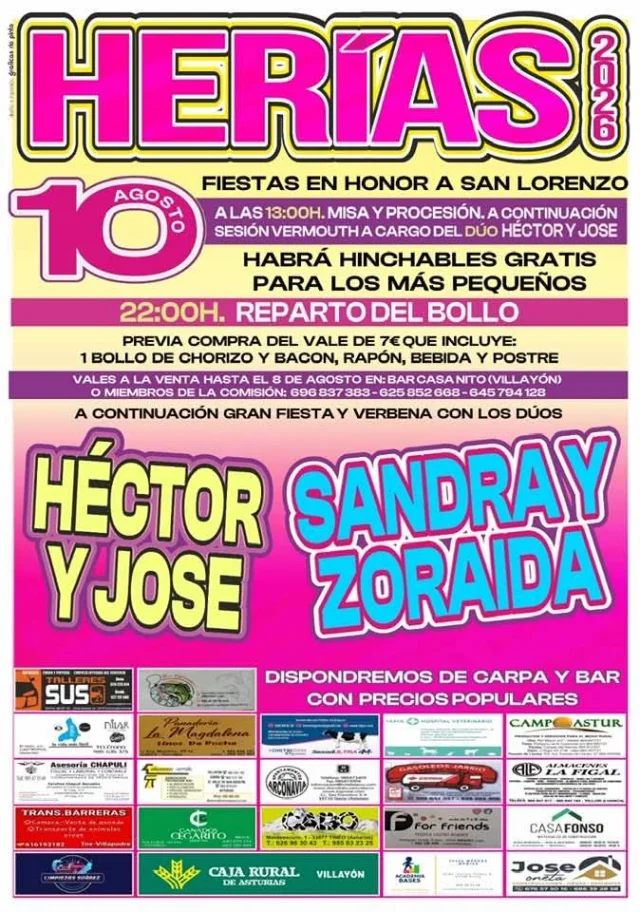 Fiestas de San Lorenzo 2026 en Herías