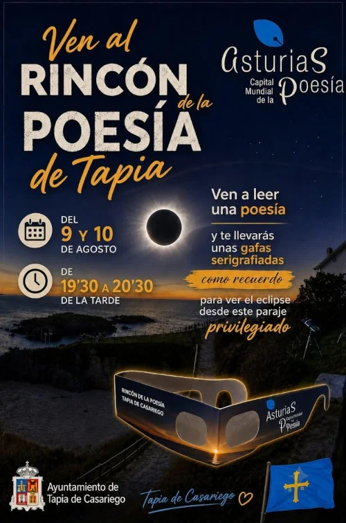 El Rincón de la Poesía en Tapia se prepara para rimar el eclipse total de sol
