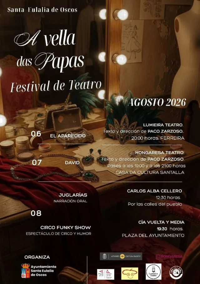 El Festival de Teatro A Vella das Papas se celebrará del 6 al 8 de agosto en Santalla d'Oscos