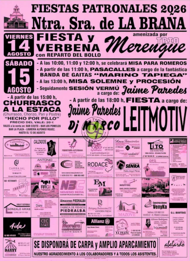 Fiestas de Nuestra Señora de La Braña 2026