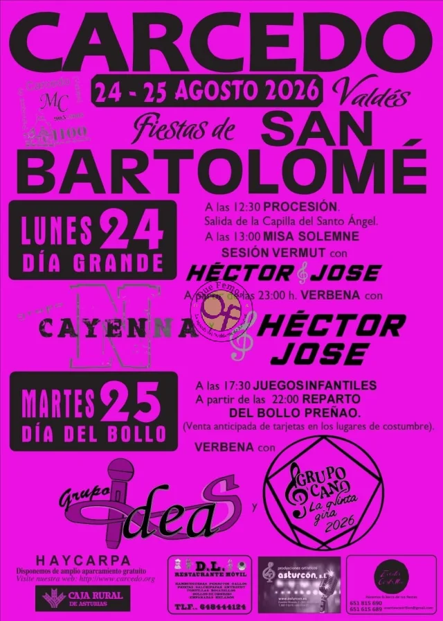 Fiestas de San Bartolomé 2026 en Carcedo
