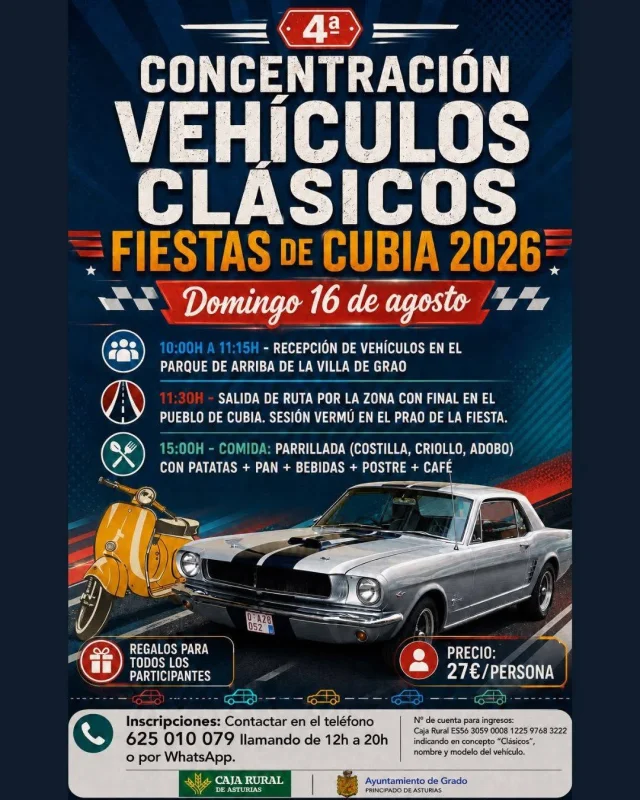 Concentración de Vehículos Clásicos de Cubia 2026