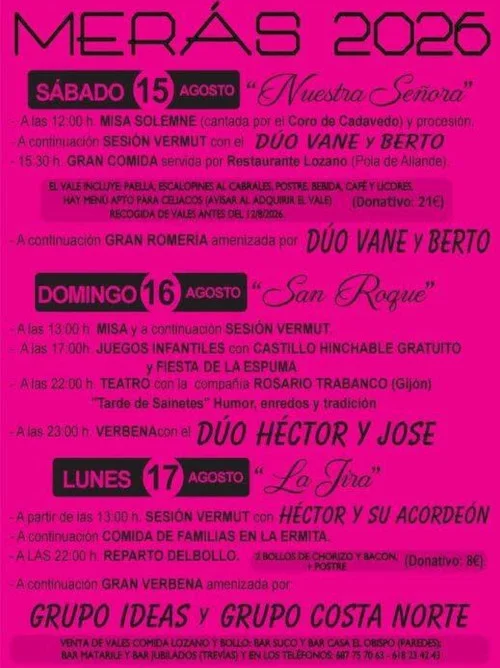 Fiestas de Nuestra Señora 2026 en Merás