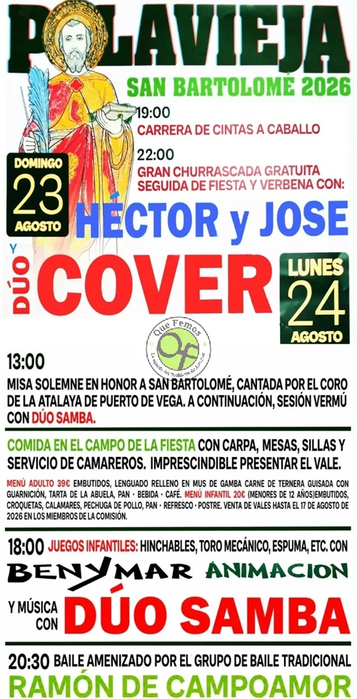 Fiestas de San Bartolomé 2026 en Polavieja