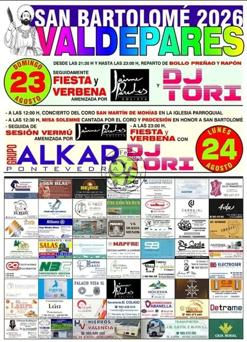 iestas de San Bartolomé 2026 en Valdepares