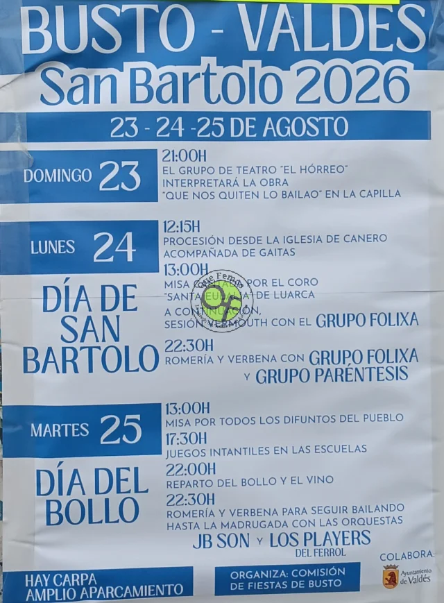Fiestas de San Bartolo 2026 en Busto