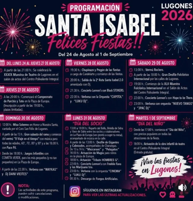 Fiestas de Santa Isabel 2026 en Lugones