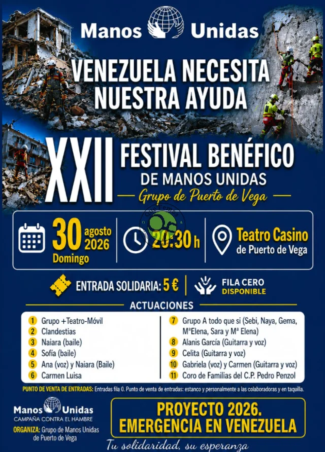 Festival Benéfico de Manos Unidas de Puerto de Vega 2026