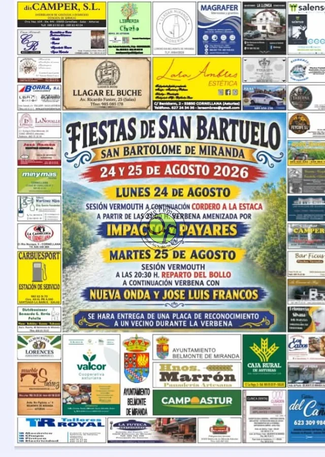 Fiestas de San Bartuelo 2026 en San Bartolomé de Miranda