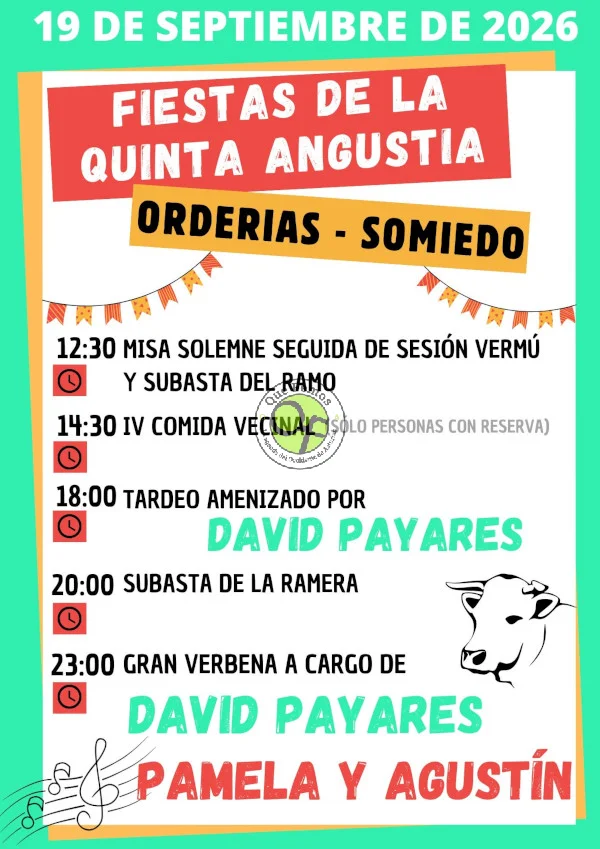 Fiestas de la Quinta Angustia 2026 en Orderias