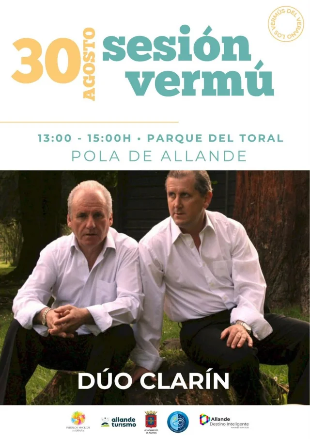 Concluyen Los Vermús del Verano en Pola de Allande con el dúo Clarín este domingo 30 de agosto
