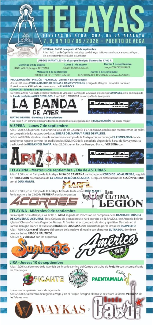 Fiestas de Las Telayas 2026 en Puerto de Vega