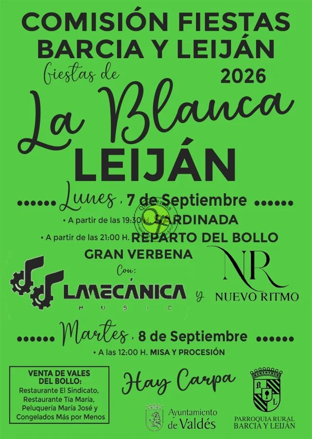Fiestas de La Blanca 2026 en Leiján