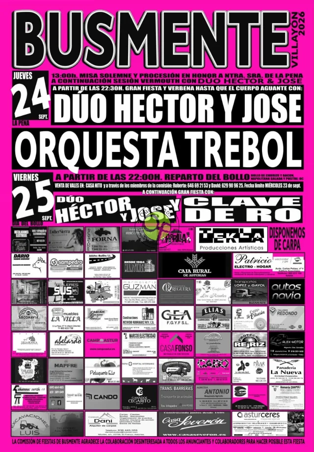 Fiestas de La Pena 2026 en Busmente