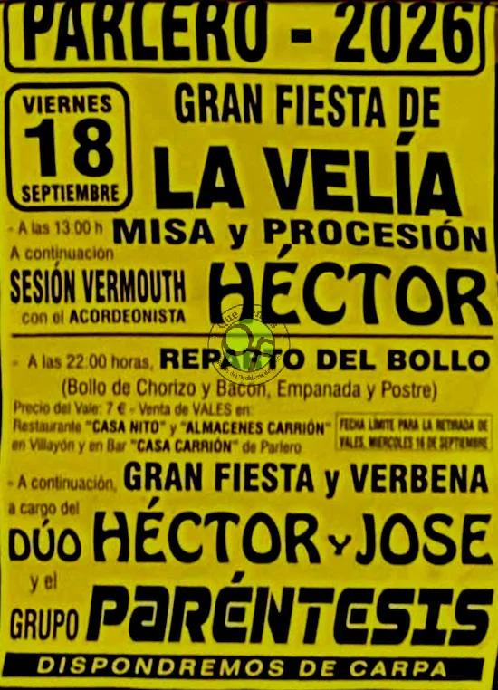 Fiesta de La Velía 2026 en Parlero