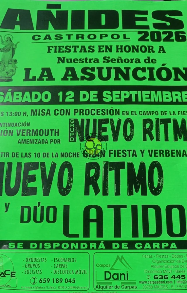Fiestas de la Asunción 2026 en Añides