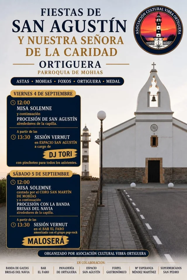 Fiestas de San Agustín y la Caridad 2026 en Ortiguera
