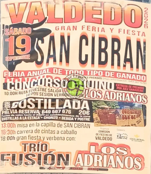 Feria y Fiesta de San Cibrán 2026 en Valdedo