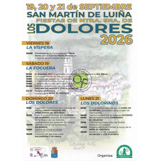 Fiestas de Nuestra Señora de los Dolores 2026 en San Martín de Luiña