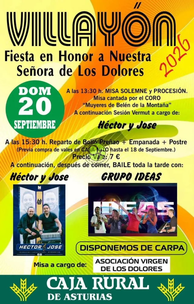 Fiesta en honor a Nuestra Señora de los Dolores 2026 en Villayón