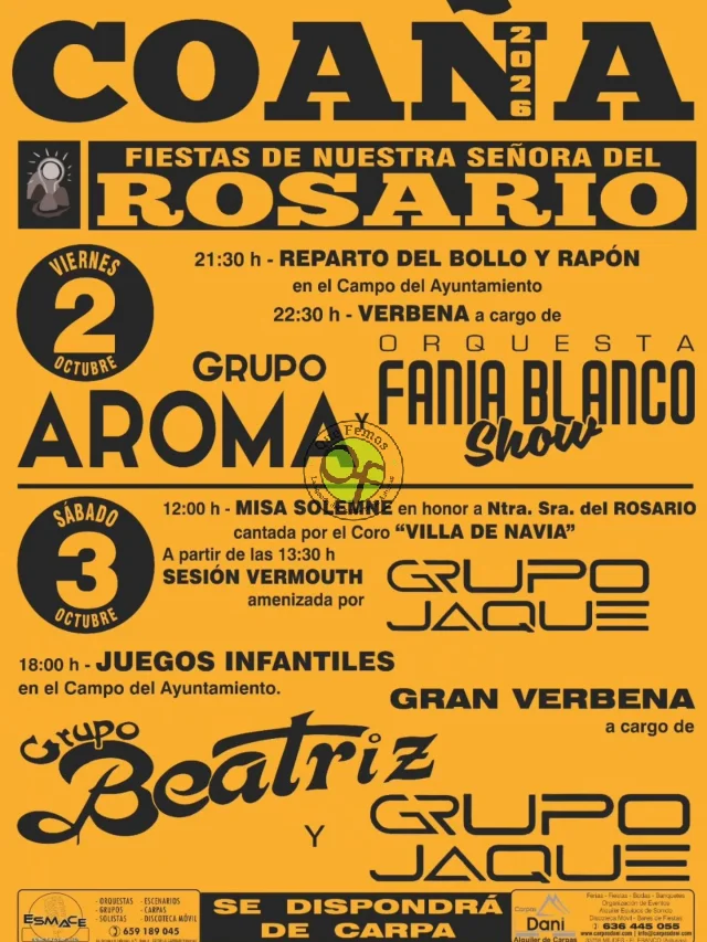 Fiestas del Rosario 2026 en Coaña