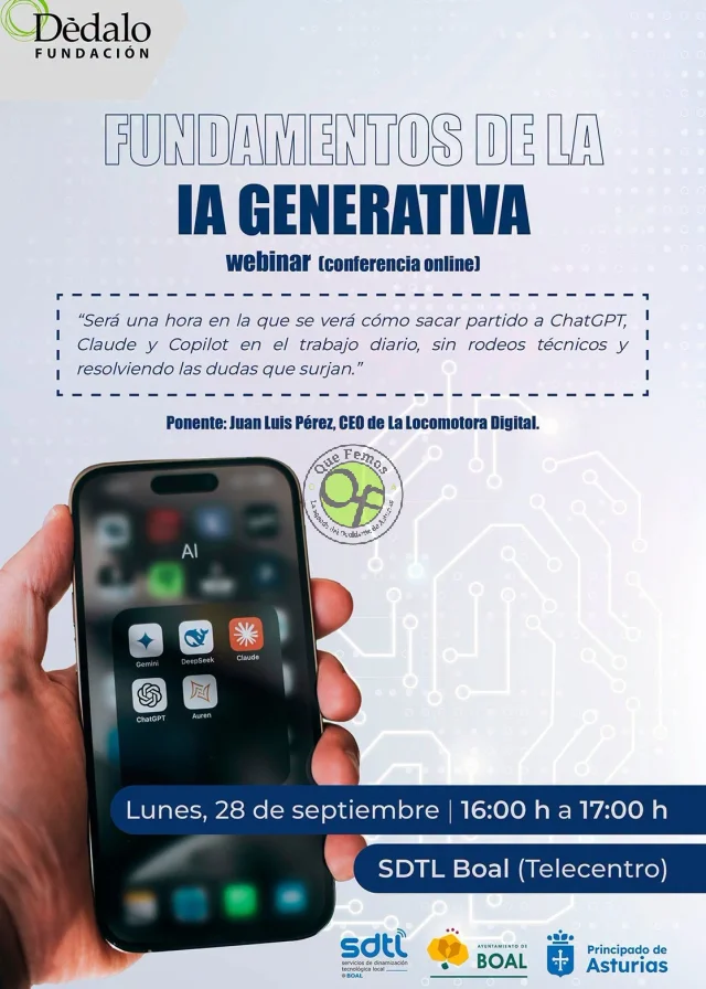 Boal acogerá un webinar sobre los fundamentos de la inteligencia artificial generativa