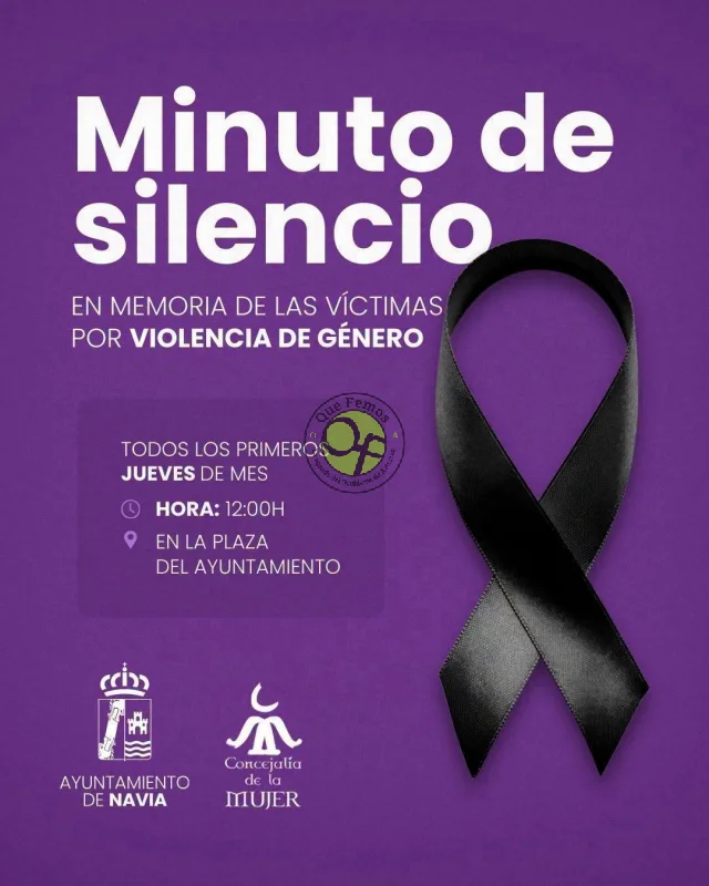 Mañana jueves Navia convoca un nuevo minuto de silencio en recuerdo de las víctimas de violencia de género