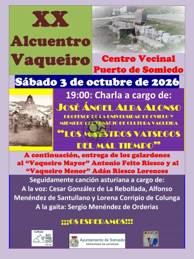 El XX Alcuentro Vaqueiro se celebrará el próximo sábado en Puerto de Somiedo