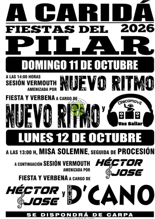Fiestas del Pilar 2026 en A Caridá