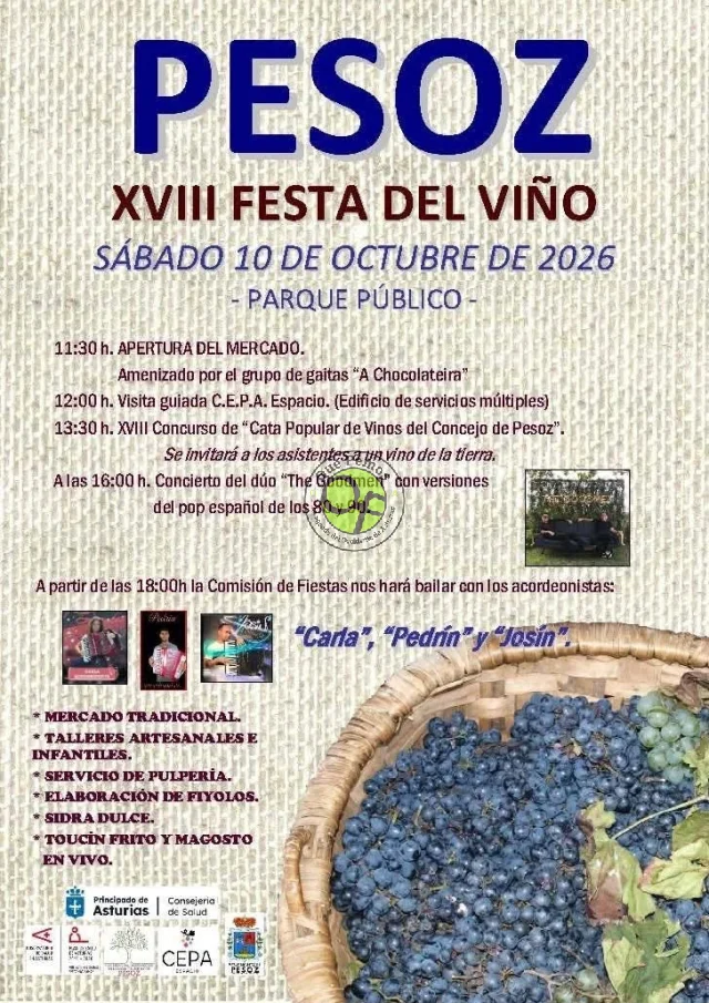 XVIII Festa del Viño en Pesoz 2026