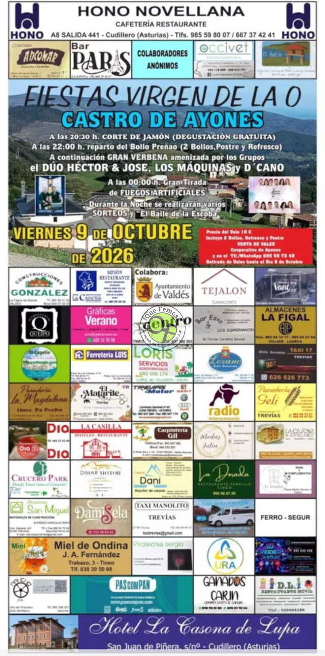 Fiestas de la Virgen de la O en Castro de Ayones 2026
