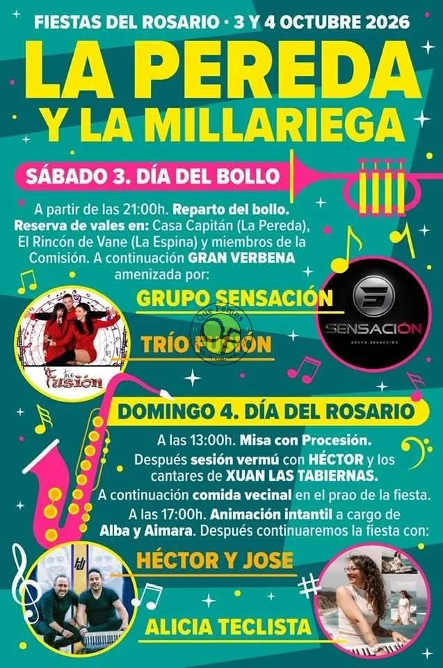 Fiestas del Rosario 2026 en La Pereda y La Millariega