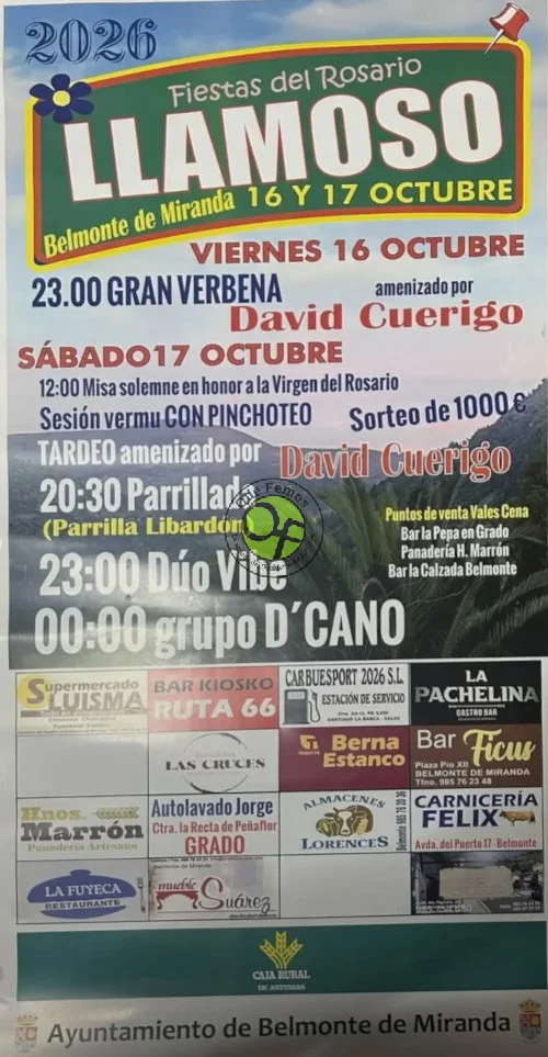 Fiestas del Rosario 2026 en Llamoso