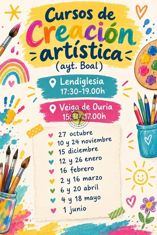 Cursos de creación artística en Vega de Ouria y Lendiglesia