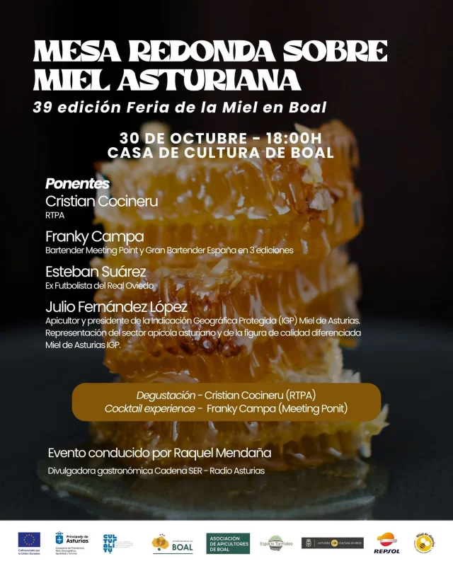 Boal pone en valor la miel asturiana con una mesa redonda que une gastronomía, apicultura y coctelería