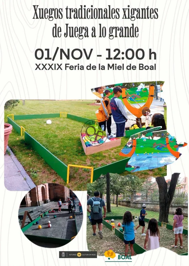 Los xuegos tradicionales xigantes de Juega a lo Grande llegan a Boal