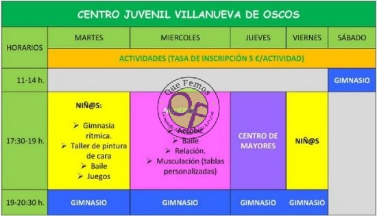 Actividades en Villanueva de Oscos