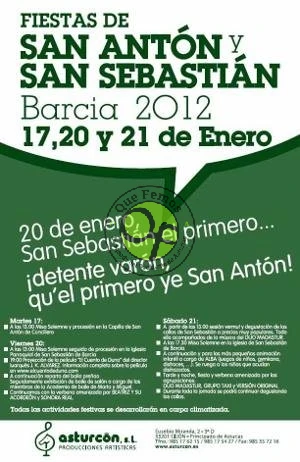 Fiestas de San Antón y San Sebastián en Barcia 2012