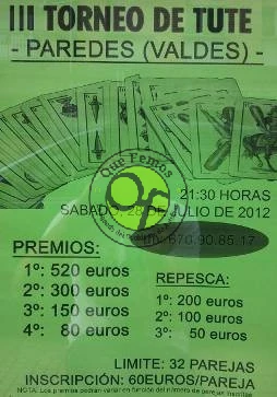 III Torneo de Tute en Paredes de Valdés