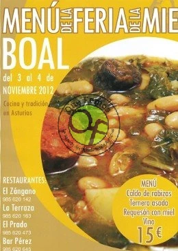 Menú de la Feria de la Miel en Boal 2012: gastronomía y tradición