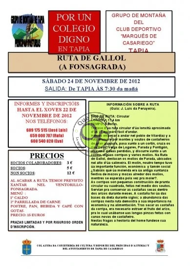 Grupo de Montaña de Tapia: Ruta de Gallol