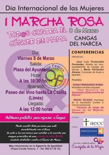 I Marcha Rosa contra el cáncer de mama en Cangas del Narcea 2013