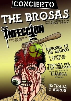 Concierto de The Brosas e Infección en el Miramar de Luarca